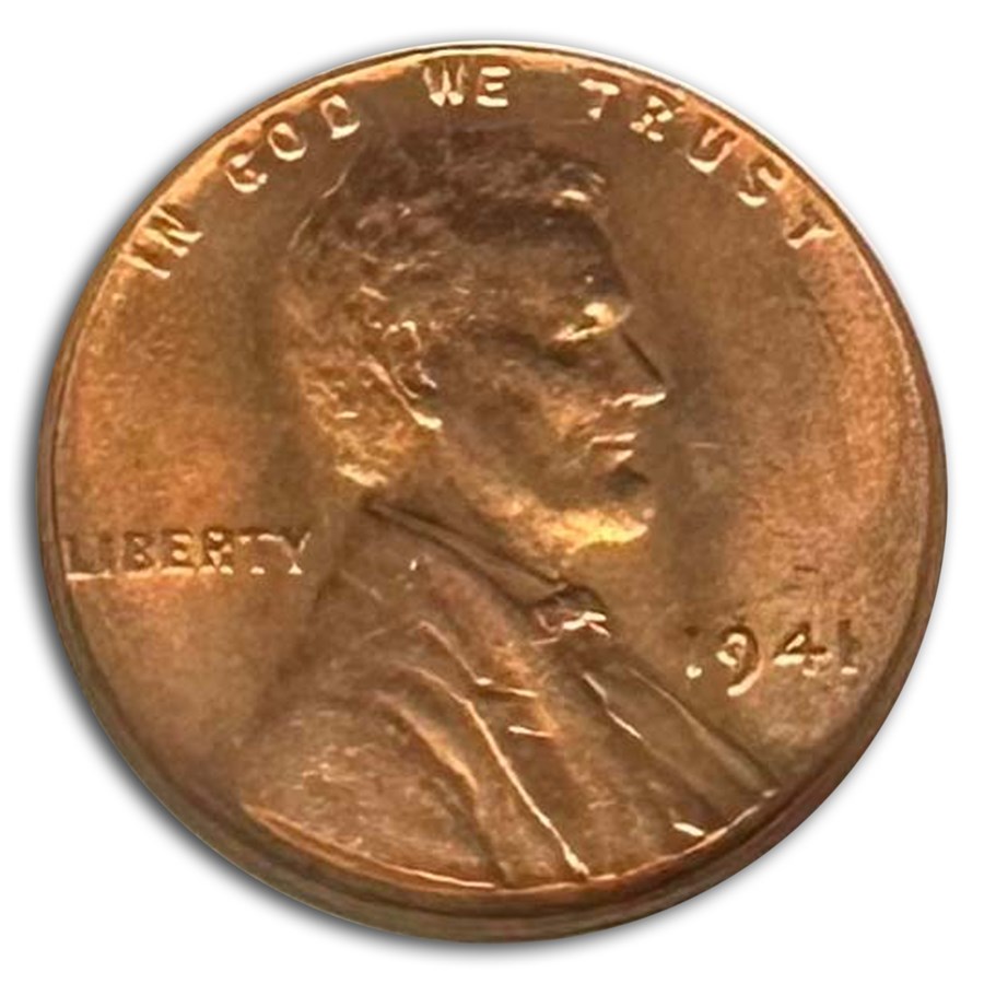 1941 Lincoln Cent MS-67 NGC (Red)