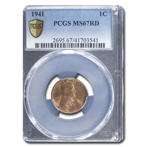 1941 Lincoln Cent MS-67 PCGS (Red) 1941 Lincoln Cent MS-67 PCGS (Red)