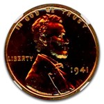 1941 Lincoln Cent PF-67 NGC (Red)