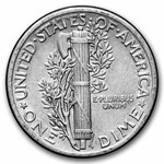 1941 Mercury Dime 50-Coin Roll Avg Circ