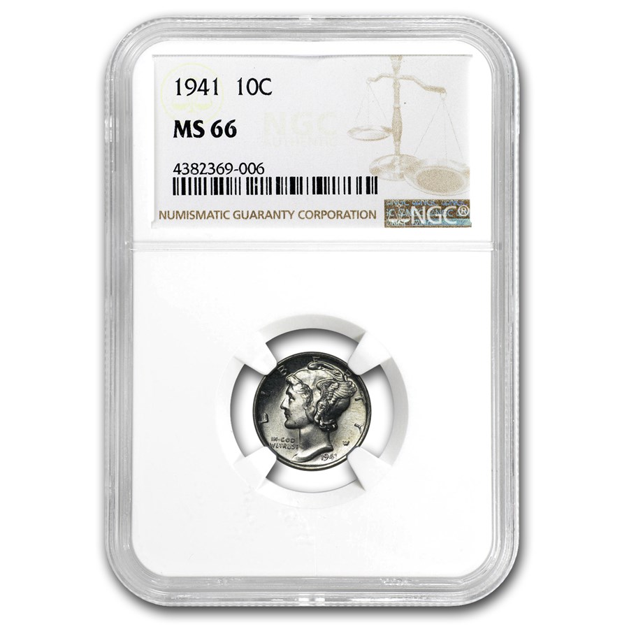 1941 Mercury Dime MS-66 NGC
