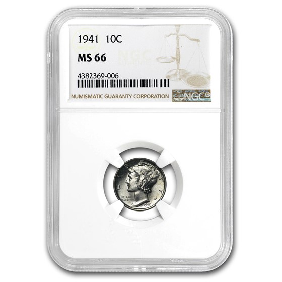 1941 Mercury Dime MS-66 NGC 1941 Mercury Dime MS-66 NGC