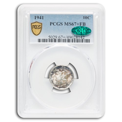 1941 Mercury Dime MS-67+ PCGS CAC (FB) 1941 Mercury Dime MS-67+ PCGS CAC (FB)