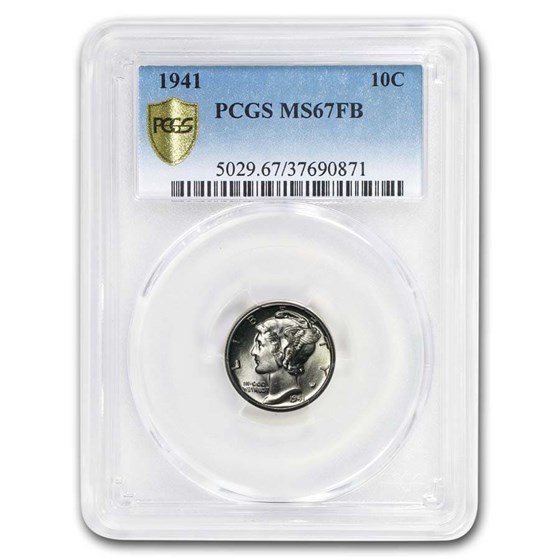 1941 Mercury Dime MS-67 PCGS (FB) 1941 Mercury Dime MS-67 PCGS (FB)