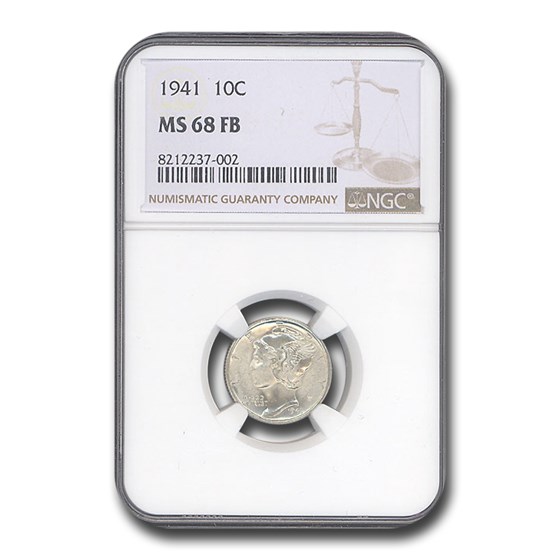 1941 Mercury Dime MS-68 NGC (FB) 1941 Mercury Dime MS-68 NGC (FB)
