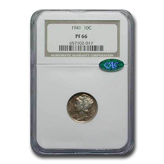 1941 Mercury Dime PF-66 NGC CAC 1941 Mercury Dime PF-66 NGC CAC