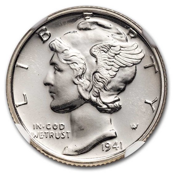 1941 Mercury Dime PF-66 NGC 1941 Mercury Dime PF-66 NGC