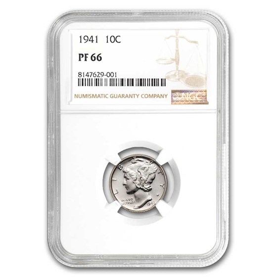 1941 Mercury Dime PF-66 NGC 1941 Mercury Dime PF-66 NGC