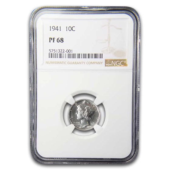 1941 Mercury Dime PF-68 NGC