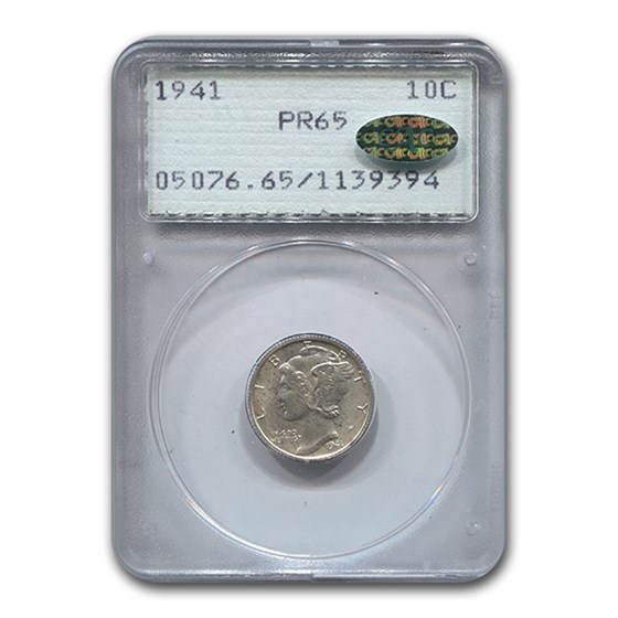 1941 Mercury Dime PR-65 PCGS CAC 1941 Mercury Dime PR-65 PCGS CAC
