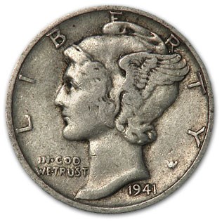 1941 Mercury Dime XF 1941 Mercury Dime XF
