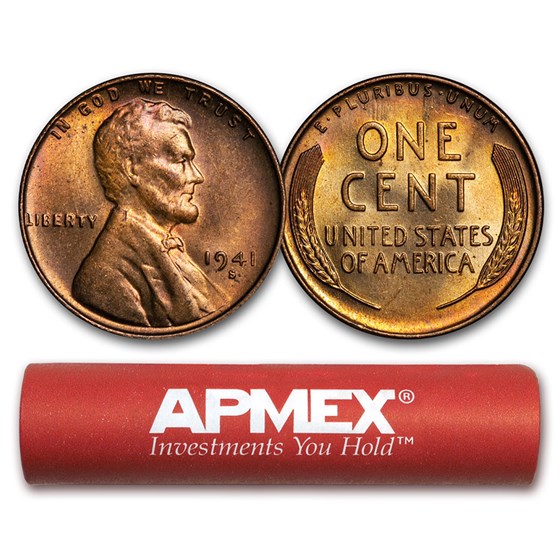 1941-S Lincoln Cent 50-Coin Roll BU 1941-S Lincoln Cent 50-Coin Roll BU
