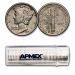 1941-S Mercury Dime 50-Coin Roll Avg Circ