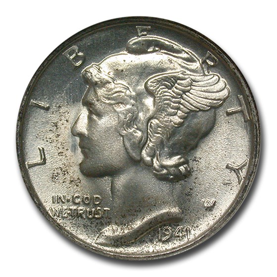 1941-S Mercury Dime MS-66 NGC CAC (FB) 1941-S Mercury Dime MS-66 NGC CAC (FB)