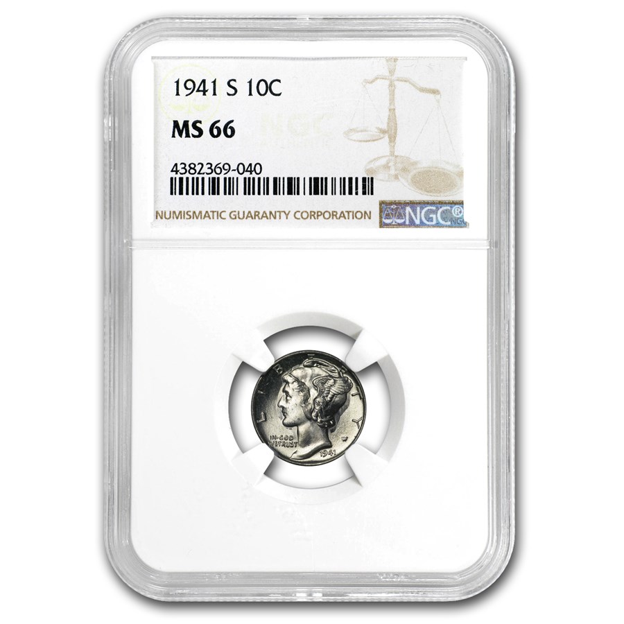 1941-S Mercury Dime MS-66 NGC