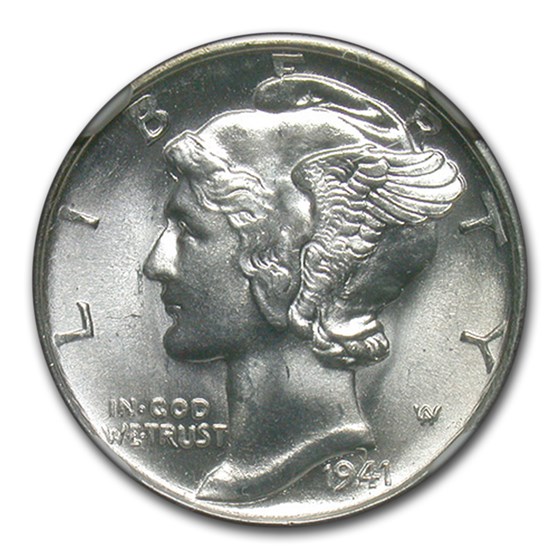 1941-S Mercury Dime MS-67+ NGC 1941-S Mercury Dime MS-67+ NGC