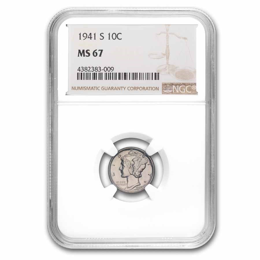 1941-S Mercury Dime MS-67 NGC