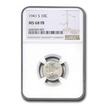 1941-S Mercury Dime MS-68 NGC (FB, Green Label)