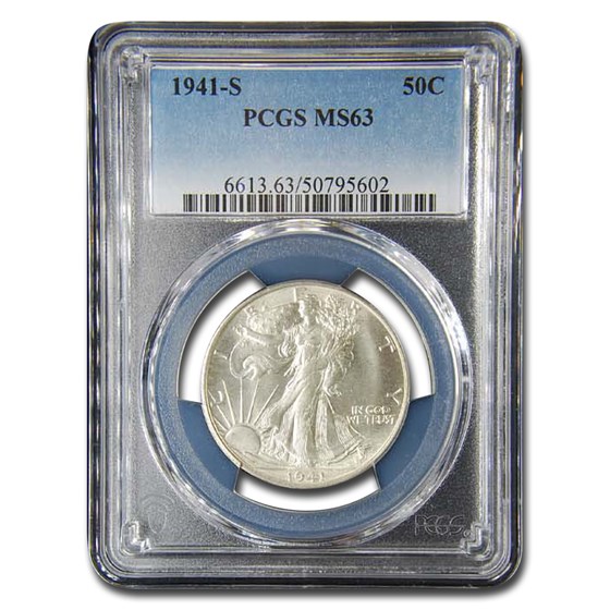 1941-S Walking Liberty Half Dollar MS-63 PCGS 1941-S Walking Liberty Half Dollar MS-63 PCGS