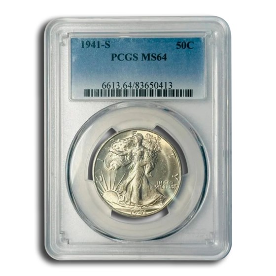 1941-S Walking Liberty Half Dollar MS-64 PCGS