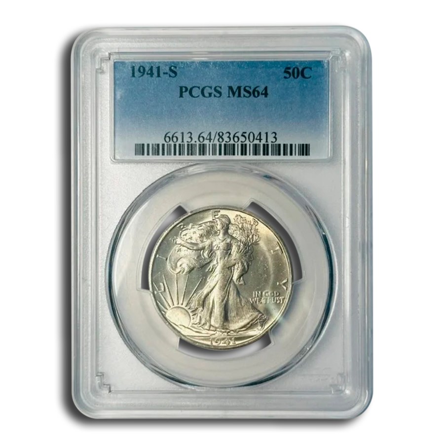 1941-S Walking Liberty Half Dollar MS-64 PCGS