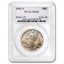 1941-S Walking Liberty Half Dollar MS-64 PCGS