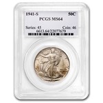 1941-S Walking Liberty Half Dollar MS-64 PCGS