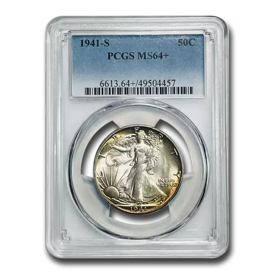 1941-S Walking Liberty Half Dollar MS-64+ Plus PCGS