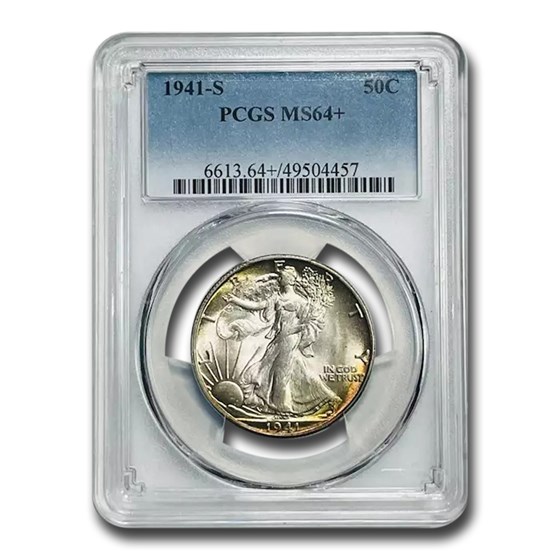 1941-S Walking Liberty Half Dollar MS-64+ Plus PCGS 1941-S Walking Liberty Half Dollar MS-64+ Plus PCGS