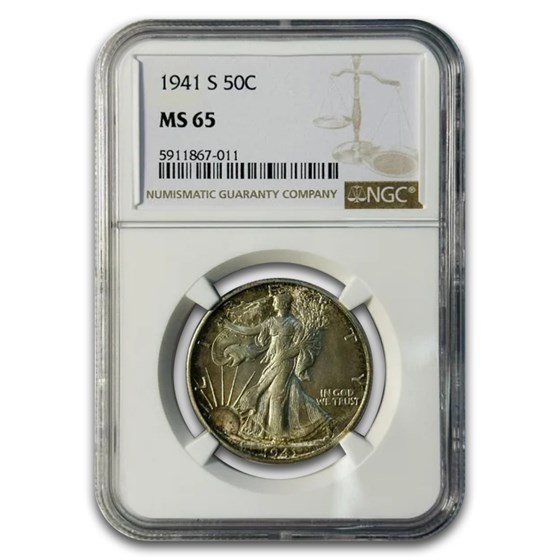 1941-S Walking Liberty Half Dollar MS-65 NGC