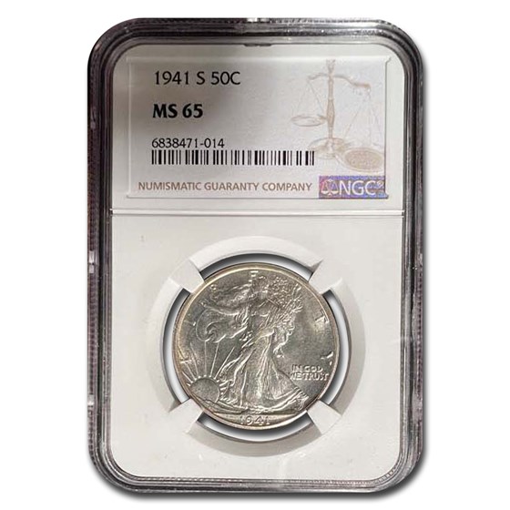 1941-S Walking Liberty Half Dollar MS-65 NGC 1941-S Walking Liberty Half Dollar MS-65 NGC