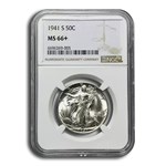 1941-S Walking Liberty Half Dollar MS-66+ NGC