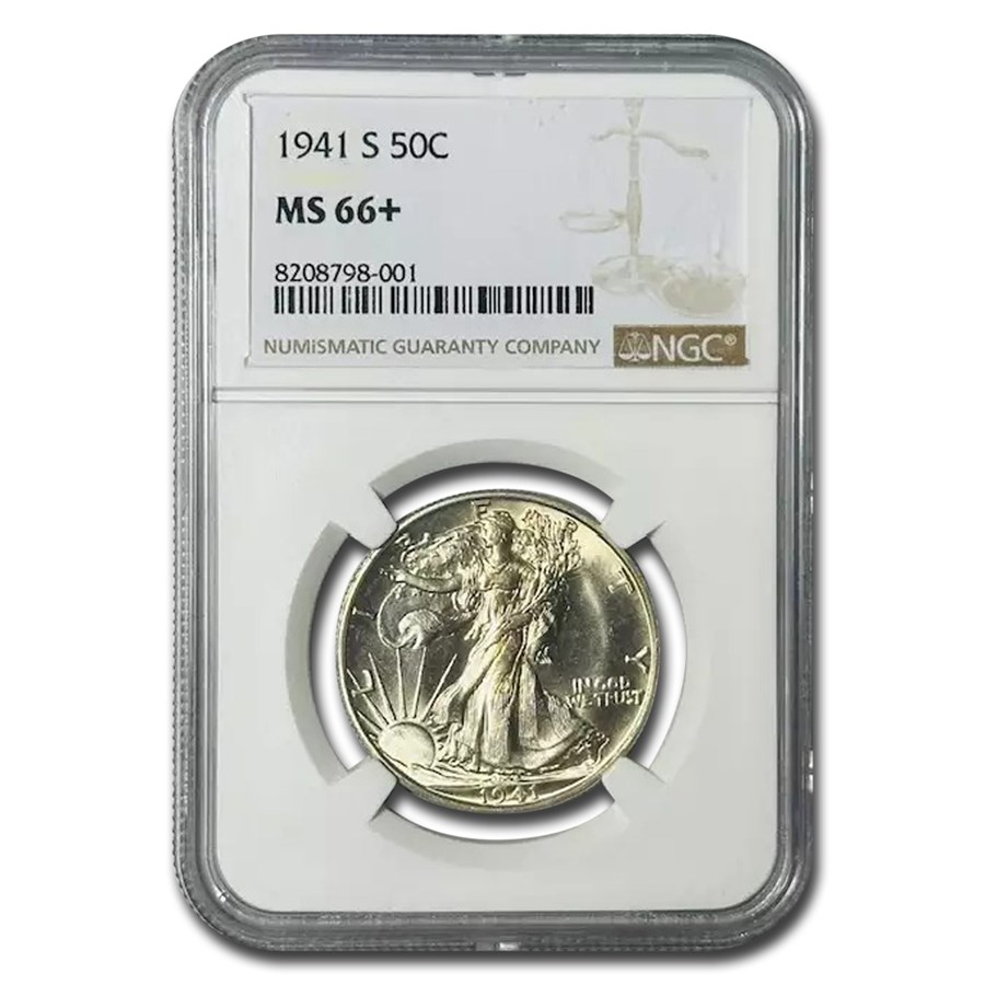 1941-S Walking Liberty Half Dollar MS-66+ NGC