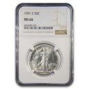 1941-S Walking Liberty Half Dollar MS-66 NGC