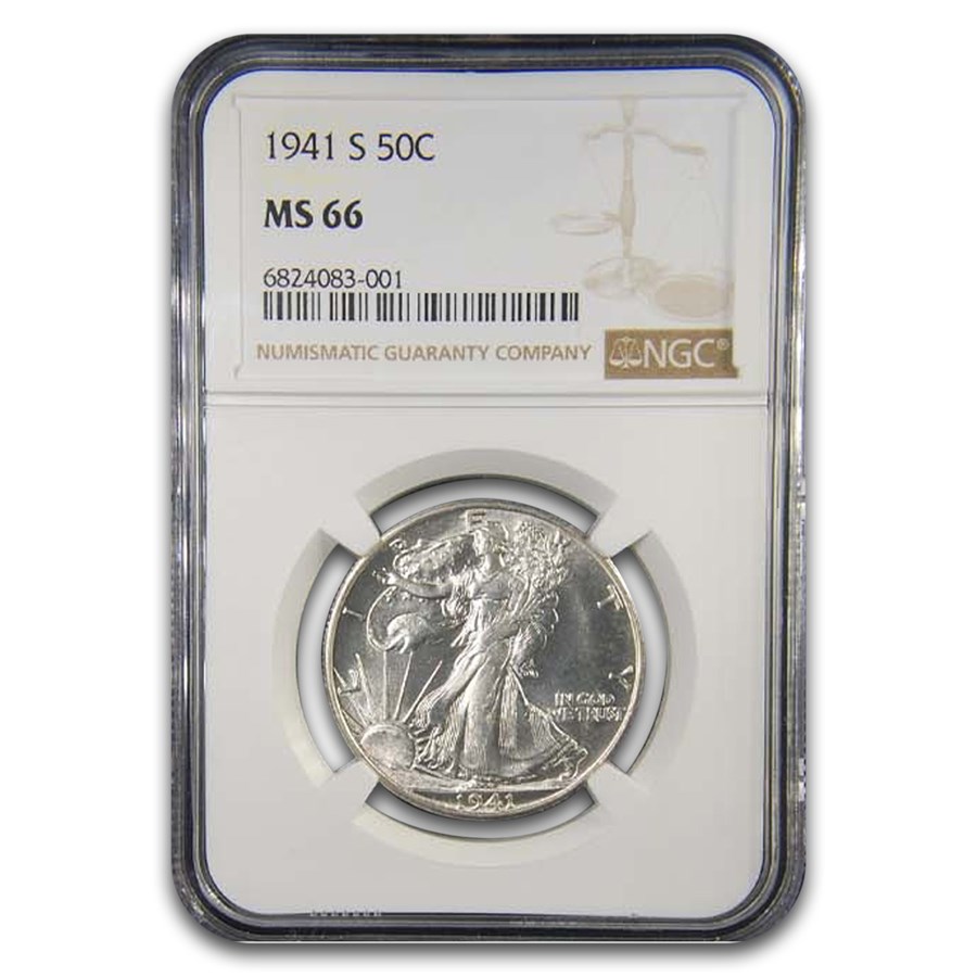 1941-S Walking Liberty Half Dollar MS-66 NGC