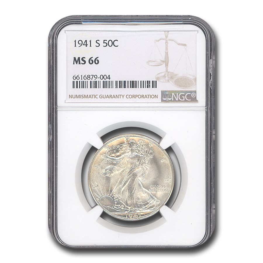 1941-S Walking Liberty Half Dollar MS-66 NGC