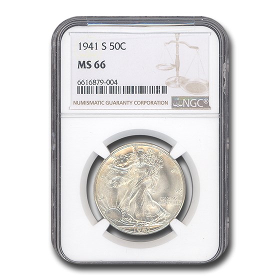 1941-S Walking Liberty Half Dollar MS-66 NGC 1941-S Walking Liberty Half Dollar MS-66 NGC