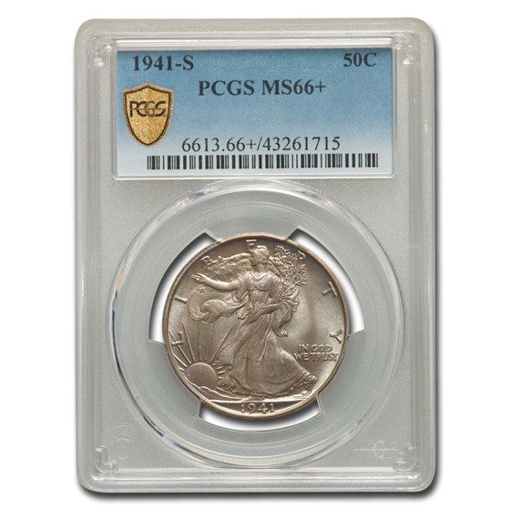 1941-S Walking Liberty Half Dollar MS-66+ PCGS 1941-S Walking Liberty Half Dollar MS-66+ PCGS