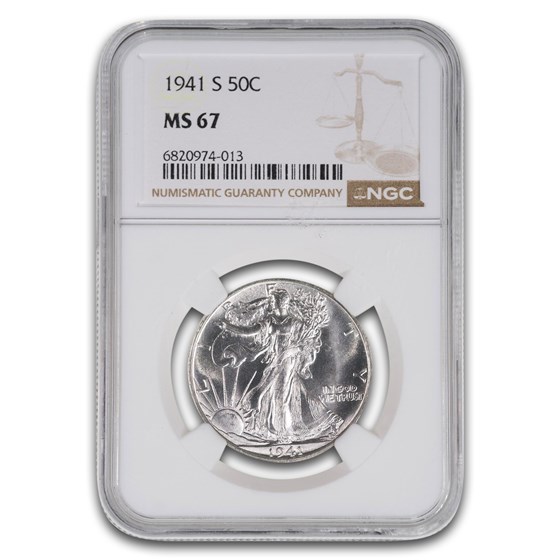 1941-S Walking Liberty Half Dollar MS-67 NGC
