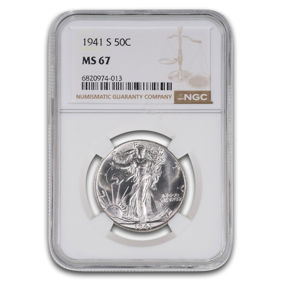 1941-S Walking Liberty Half Dollar MS-67 NGC