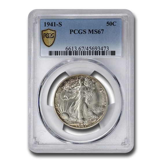 1941-S Walking Liberty Half Dollar MS-67 PCGS 1941-S Walking Liberty Half Dollar MS-67 PCGS