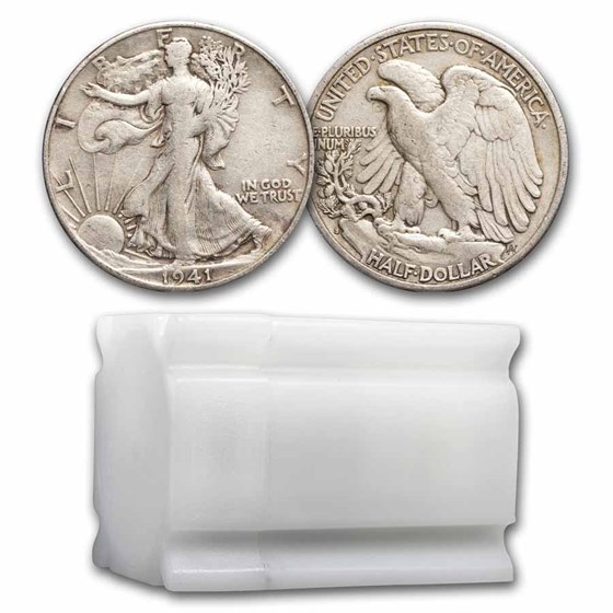 1941-S Walking Liberty Halves 20-Coin Roll Avg Circ 1941-S Walking Liberty Halves 20-Coin Roll Avg Circ