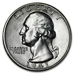 1941-S Washington Quarter 40-Coin Roll BU