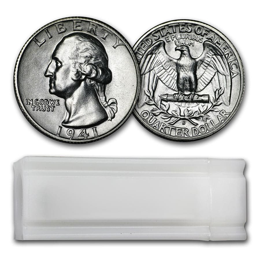 1941-S Washington Quarter 40-Coin Roll BU