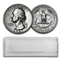 1941-S Washington Quarter 40-Coin Roll BU