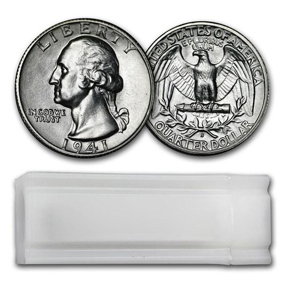 1941-S Washington Quarter 40-Coin Roll BU 1941-S Washington Quarter 40-Coin Roll BU