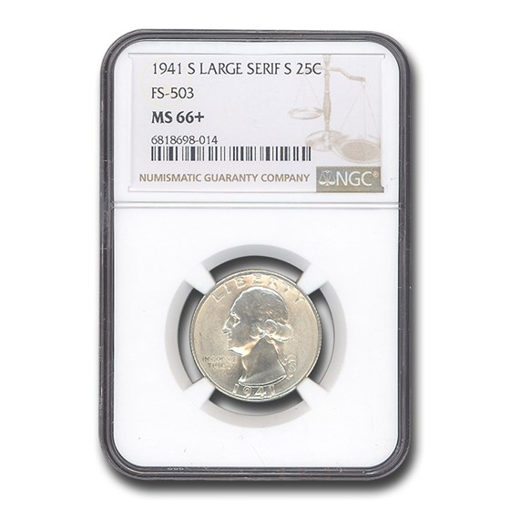 1941-S Washington Quarter MS-66+ NGC (FS-503) 1941-S Washington Quarter MS-66+ NGC (FS-503)