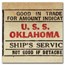 1941 USS Oklahoma Ship's Service 5 Cents Strip of 2 Chits