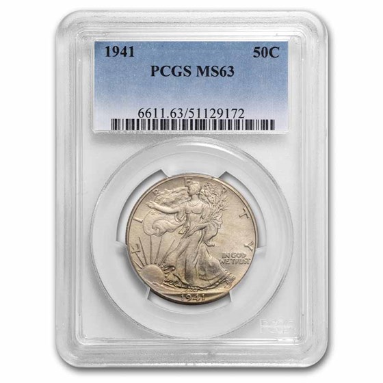 1941 Walking Liberty Half Dollar MS-63 PCGS 1941 Walking Liberty Half Dollar MS-63 PCGS