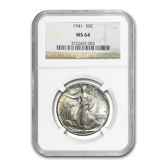 1941 Walking Liberty Half Dollar MS-64 NGC 1941 Walking Liberty Half Dollar MS-64 NGC